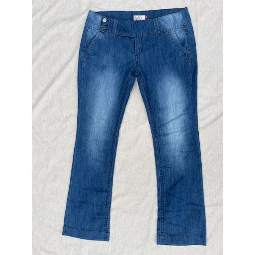 Y2K SO Authentic American Heritage Low Rise Flare Jeans Size 15 Wide Waistband